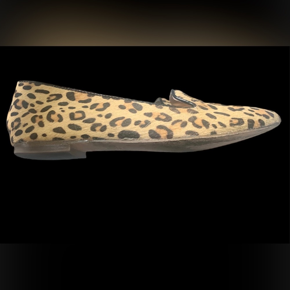 🐆SOLD🌴J Crew Cora Leopard Print Calf Hair Flat Shoe Loafer Size 6.5 - Picture 8 of 8